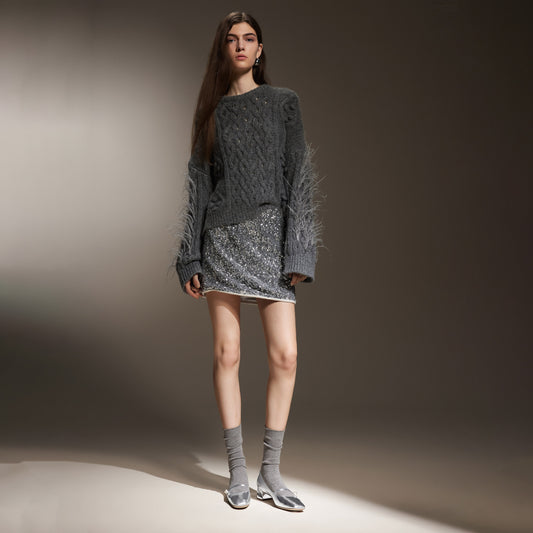 Mary Janes - Fortea Lume Silver Leather Block Heel Dress Pumps S5368