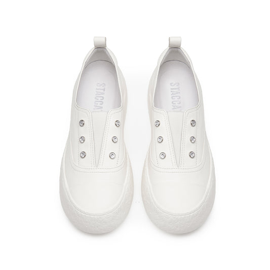 Sneakers - Leather Slip-On Sneakers F1386