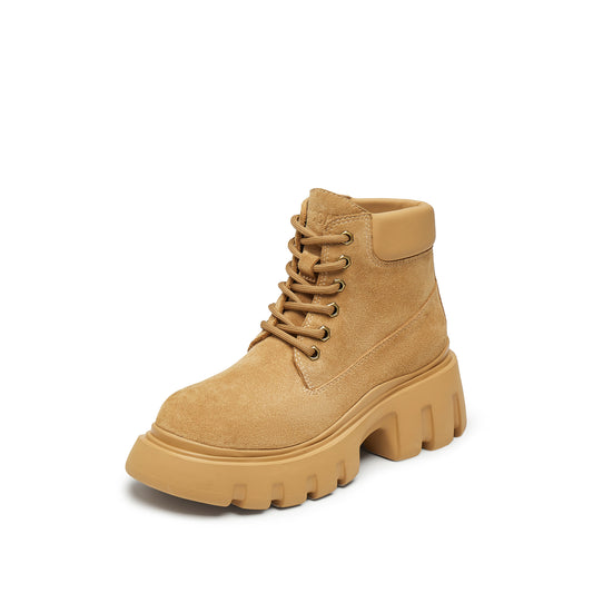Boots - Leather Round Toe Chunky Sole Martin Boots Y3929