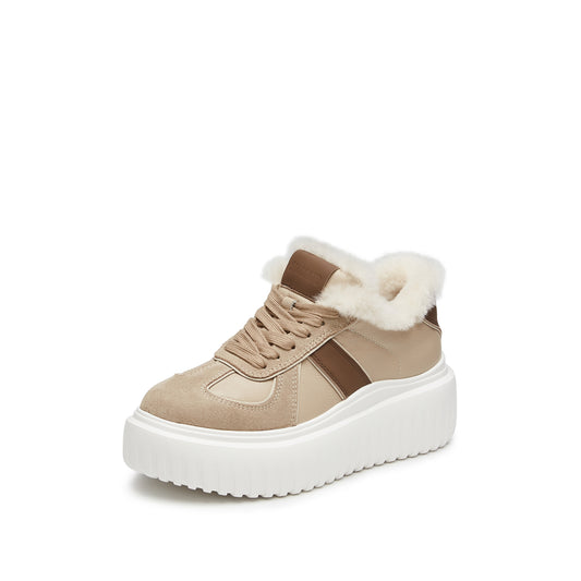 Sneakers-Warm Lined Platform Sneakers B2566