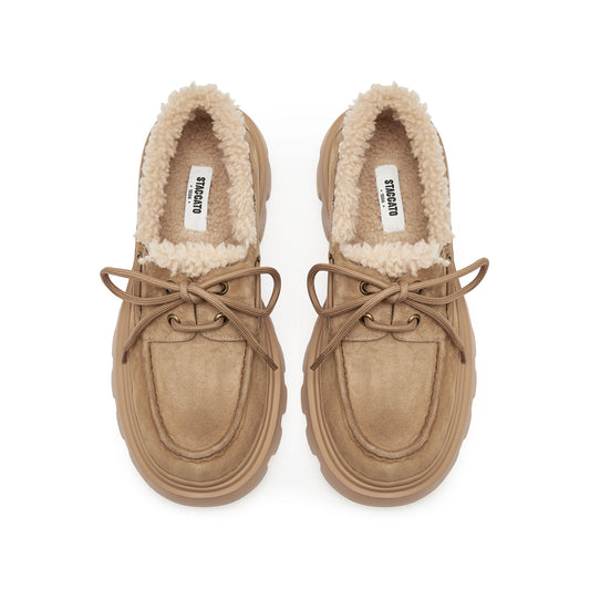 Loafers - Suede Platform Slip-On Loafers H3928