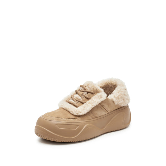 Sneakers - Cozy Fur Lined Platform Sneakers H9952