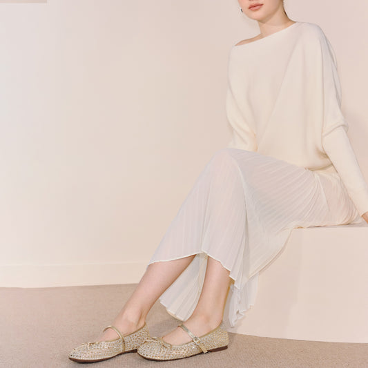 Mary Janes - Starry Diamond Ballet Flats for Women J2425