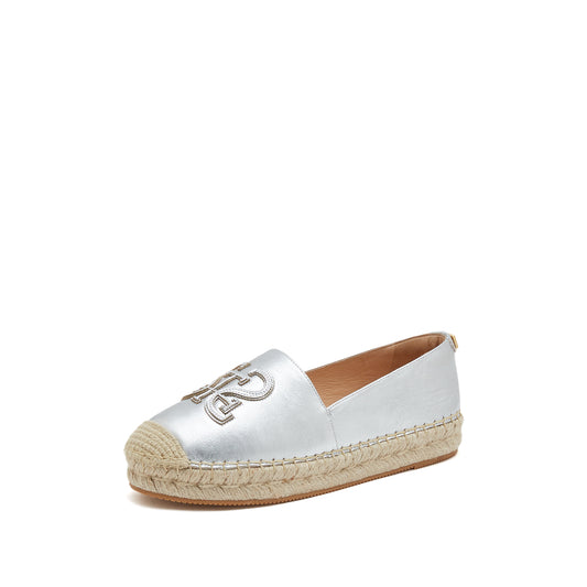 Espadrilles - EspaCharm Grace Silver Barley Slip-On Flats EDT12