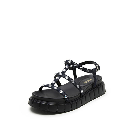 Sandals - Crystal Embellished Multi Strap Sandals EJO22