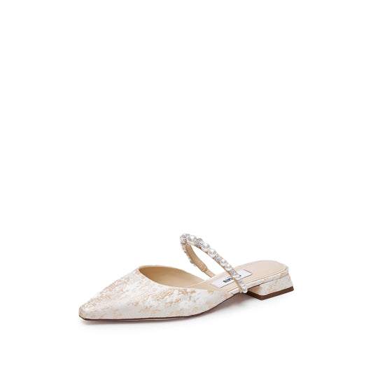 Mules - "Luminous Glow" Flat Leather Slides EA406