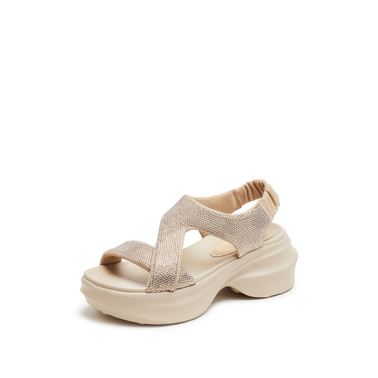 Sandals - Textured Fabric Platform Sport Sandals EE507