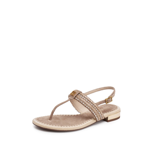 Sandals - "Holiday Stars" Rhinestone-Embellished Flat Flip-Flops EDU16