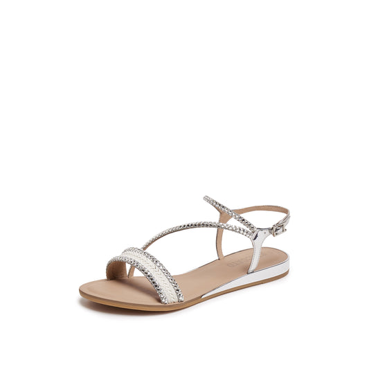 Sandals - Gold Metallic Strappy Flat Gladiator Sandals 9JI76