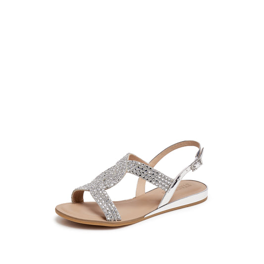 Sandals - Beige Leather Lace-Up Flat Gladiator Sandals 9JI69