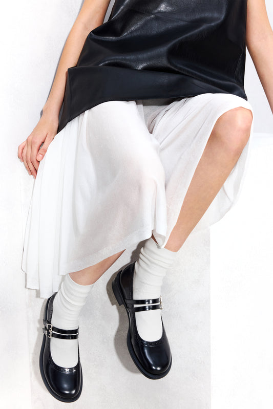 Mary Jane - Round Toe Double Strap Mary Jane Flats EA718