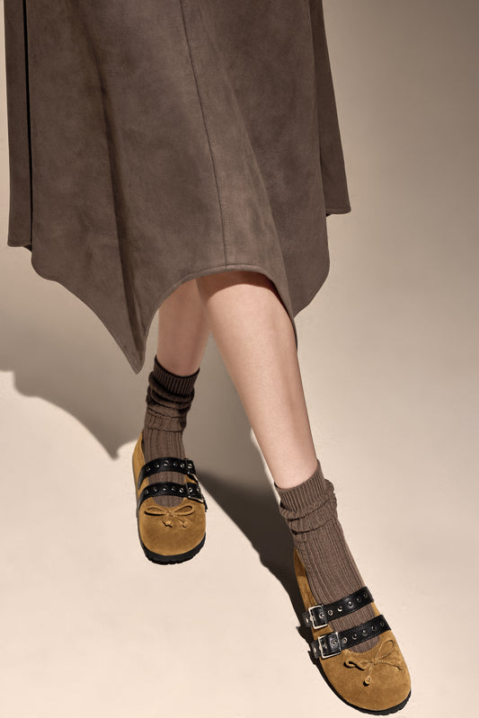 Clogs - Round Toe Suede Clogs A9668