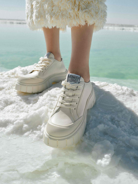 Sneakers - Cream Key Sneakers Retro Biscuit Shoes White ESE11