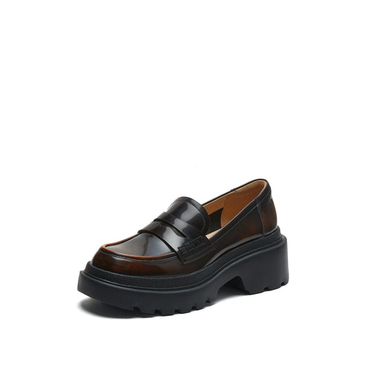 Loafers - Leather Chunky Sole Loafers