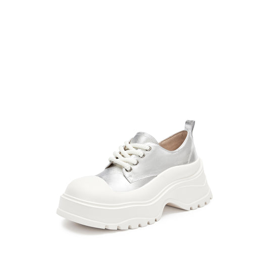 Sneakers - Leather Micro-Tread Chunky Sole Sneakers