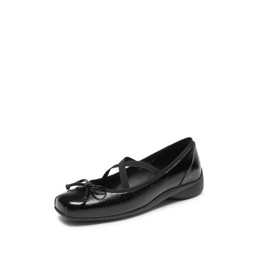 Gravity AIR - Ballet Square Toe Cross Strap Bow Flats S6822