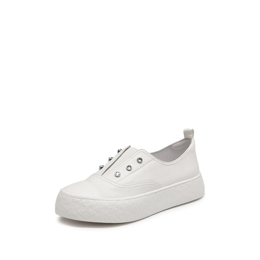 Sneakers - Leather Slip-On Sneakers