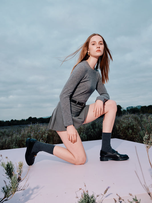 Loafers - Black Leather Slip-On Loafers 9UL21