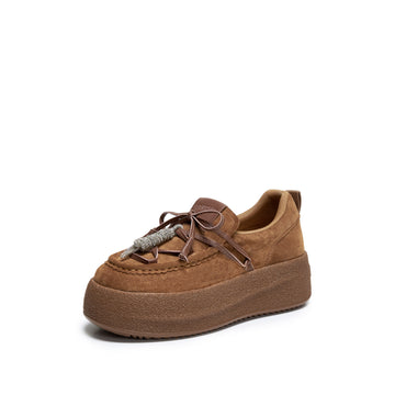 STACCATO Retro Platform Sneakers - Coffee Brown