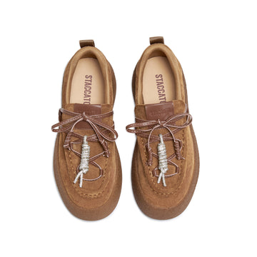 STACCATO Retro Platform Sneakers - Coffee Brown