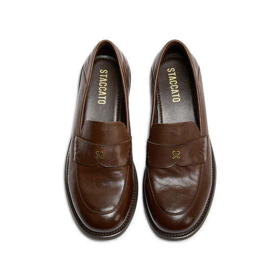 STACCATO British Platform Loafers - Old Money Brown