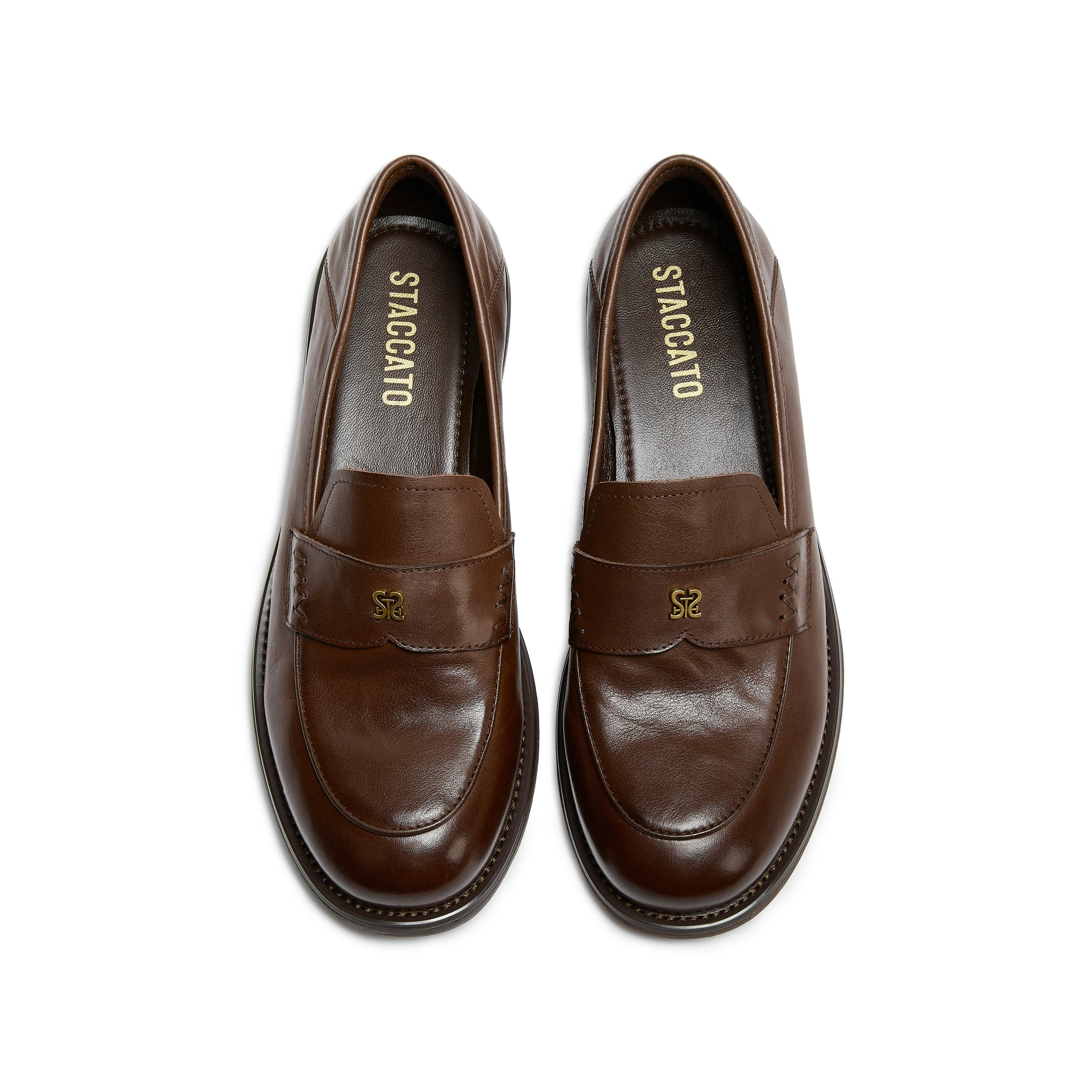 STACCATO British Platform Loafers - Old Money Brown