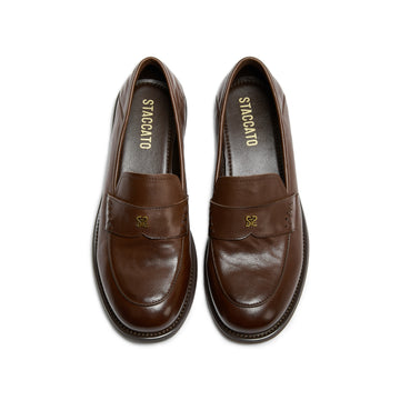 STACCATO British Platform Loafers - Old Money Brown