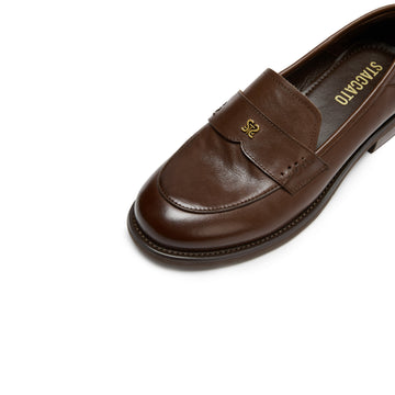 STACCATO British Platform Loafers - Old Money Brown