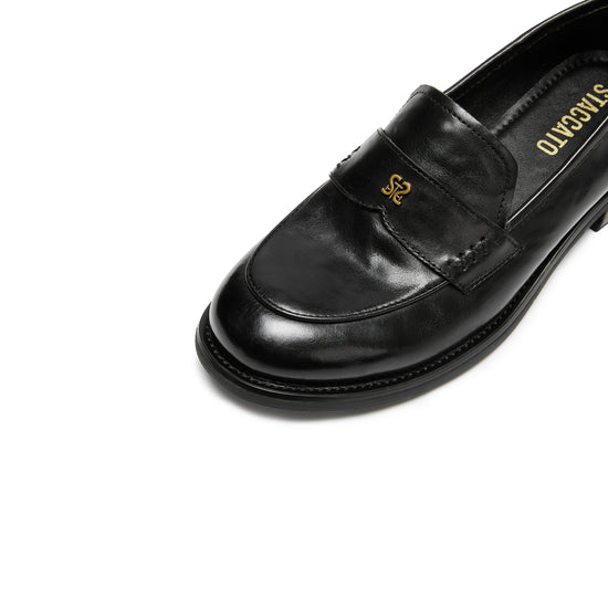 STACCATO British Platform Loafers - Quiet Luxury Black