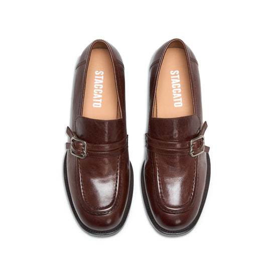 STACCATO Platform Loafers - Cocoa Brown
