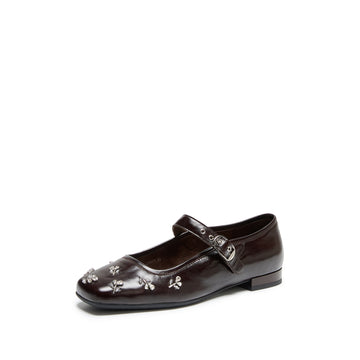 STACCATO Fashion Mary Jane Flats - Dark Chocolate Brown