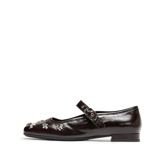 STACCATO Fashion Mary Jane Flats - Dark Chocolate Brown