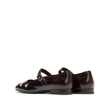 STACCATO Fashion Mary Jane Flats - Dark Chocolate Brown