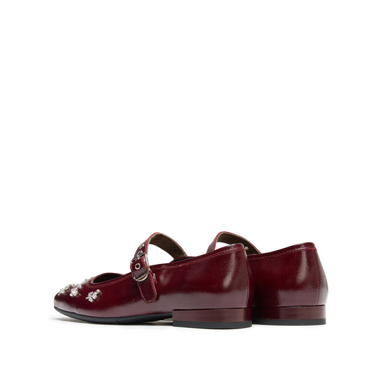 STACCATO Fashion Mary Jane Flats - Burgundy Red