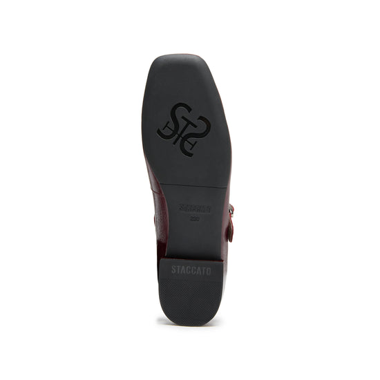 STACCATO Fashion Mary Jane Flats - Burgundy Red