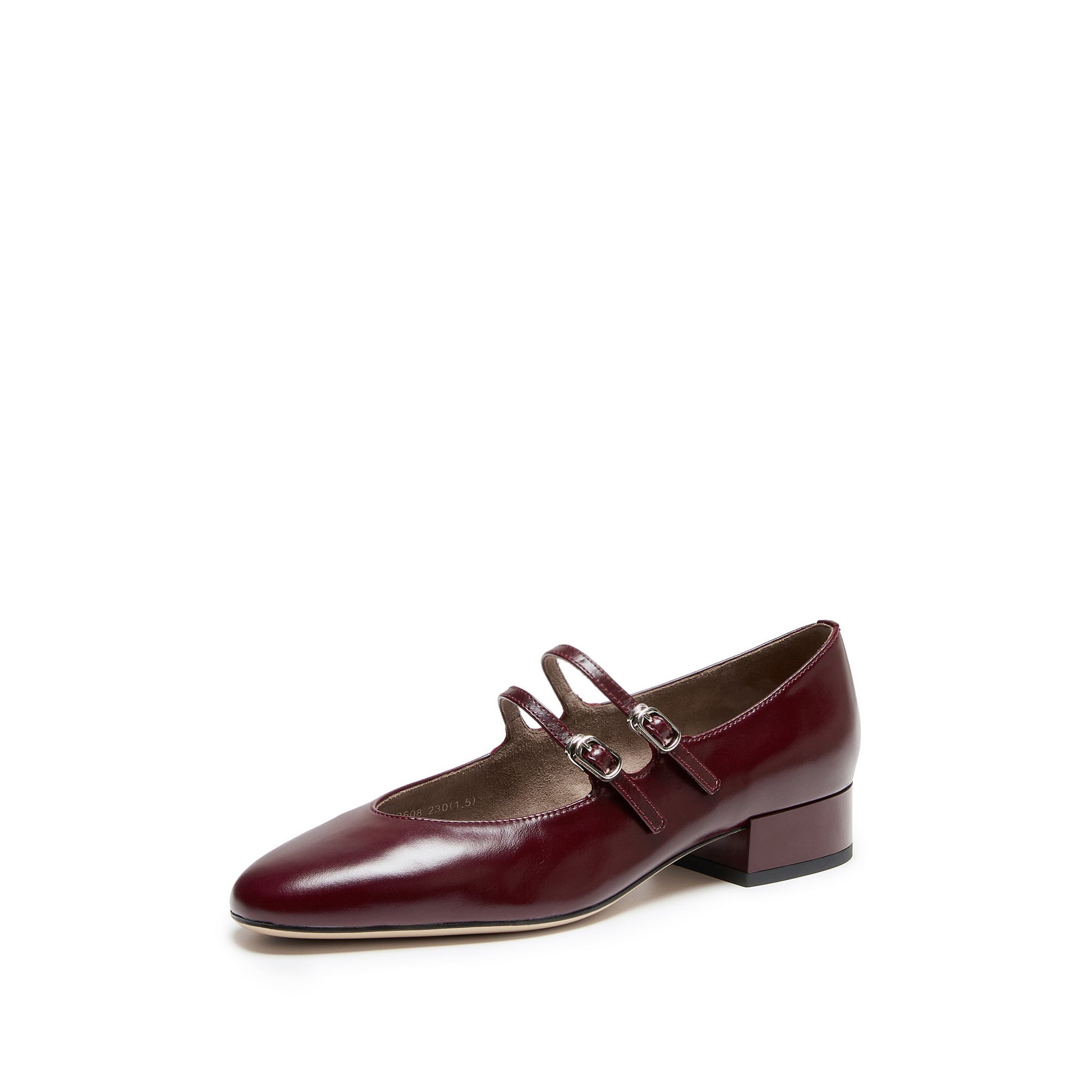 STACCATO Chunky Heel Mary Jane Pumps - Burgundy Red