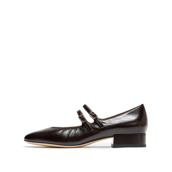 STACCATO Chunky Heel Mary Jane Pumps - Dark Chocolate Brown