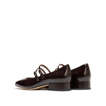 STACCATO Chunky Heel Mary Jane Pumps - Dark Chocolate Brown