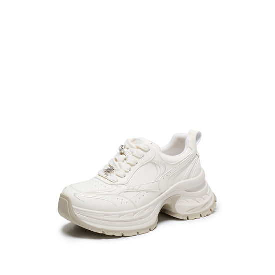 STACCATO Platform Dad Sneakers - Cream Frost White