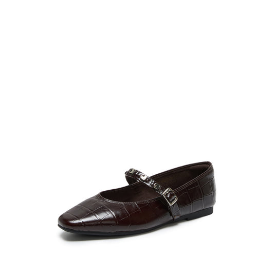 Dark Chocolate STACCATO mary jane flats, product view