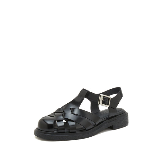 Sandals - Leather Low Heel Roman Sandals