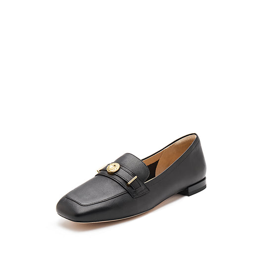 Loafers - Leather Square Toe Slip-On Loafer