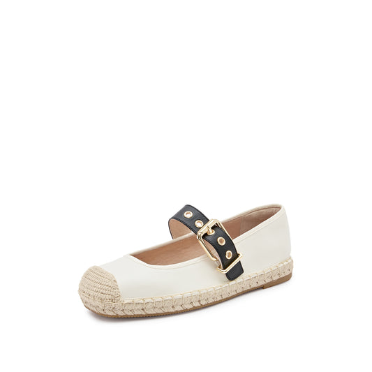 Espadrilles - Metal Buckle Mary Jane Espadrilles