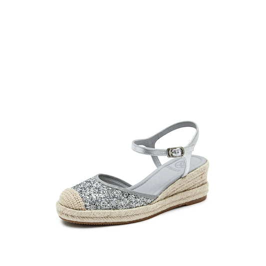 Sandals - Glitter Espadrille Wedge Sandals