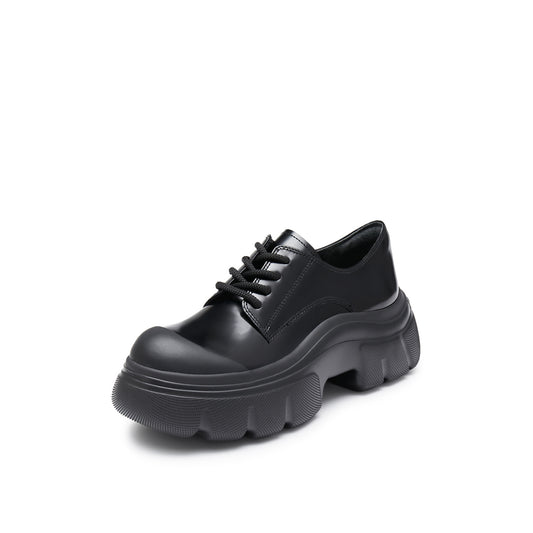 Sneakers - Leather Platform Oxford Style Sneakers