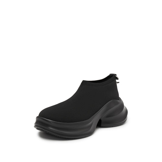 Staccato x Heliot Emil - Black Knitted Slip On Platform Sneakers