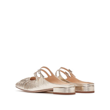 STACCATO Pleated Metallic Mule Sandals - EUE18AH5 - Champagne Gold