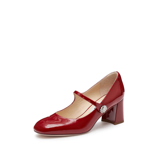 Mary Jane -  Patent Leather Chunky Block Heel Mary Janes