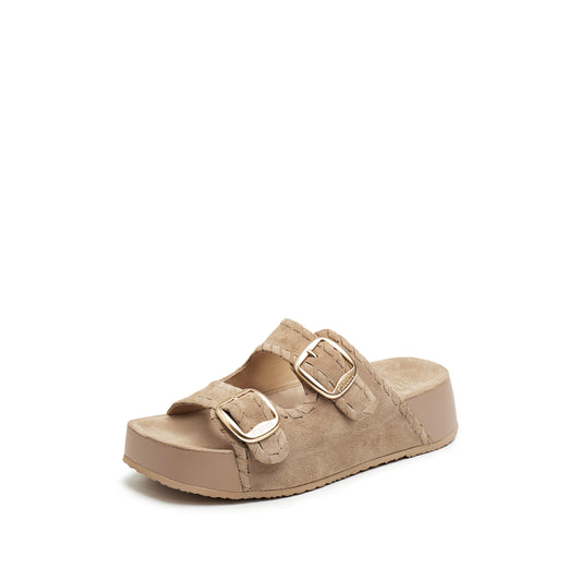 Sandals - Suede Platform Slip-On EF602