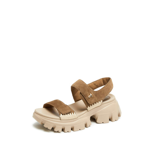 Sandals - "Almond Milk" Chunky Platform Sport Sandals EBK67